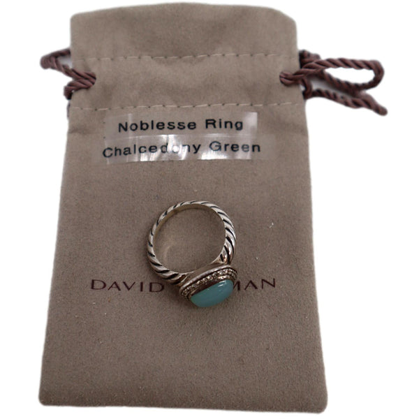 DAVID YURMAN Albion Sterling Silver Pave Diamond Green Ring