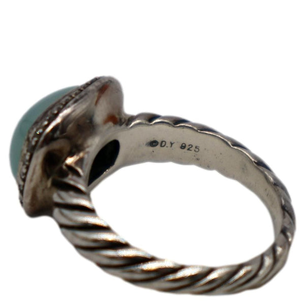 DAVID YURMAN Albion Sterling Silver Pave Diamond Green Ring