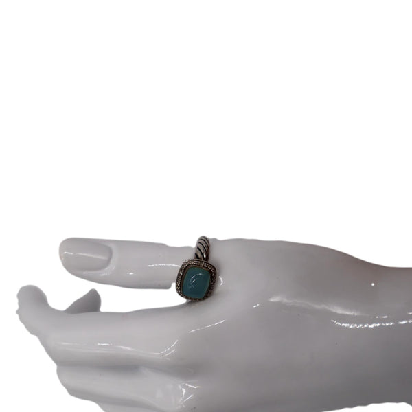 DAVID YURMAN Albion Sterling Silver Pave Diamond Green Ring