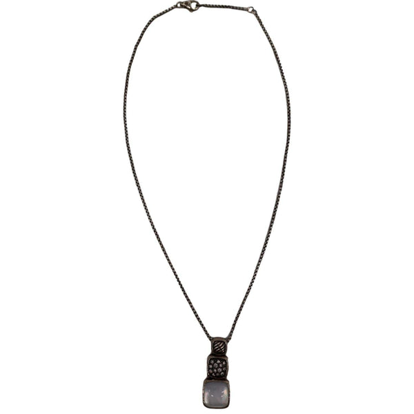 DAVID YURMAN Chiclet Small Sterling Silver Triple Drop Pendant White