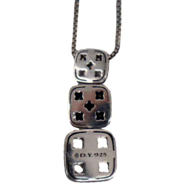 DAVID YURMAN Chiclet Small Triple Drop Pendant Grey Necklace