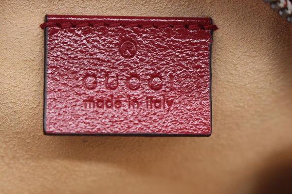 GUCCI GG Marmont Mini Round Leather Crossbody Bag Red 550154