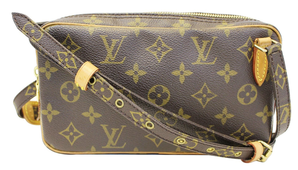 Louis Vuitton Marly Cross Body Bag Brown Leather Cloth ref.35417 - Joli  Closet