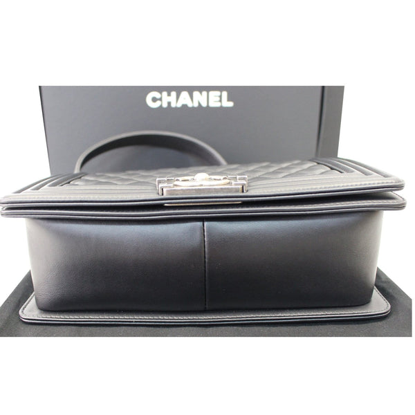 CHANEL Boy Medium Lambskin Leather Shoulder Bag Black