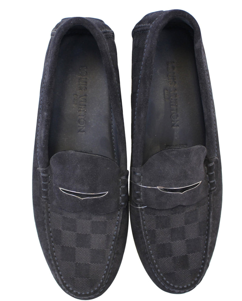 Louis Vuitton Damier Graphite Pattern Leather Dress Loafers - Black Loafers,  Shoes - LOU722998