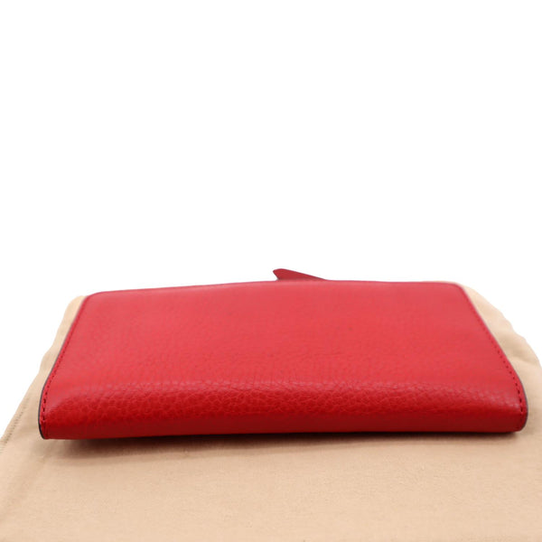 BURBERRY Fold Over Leather Wallet Red
