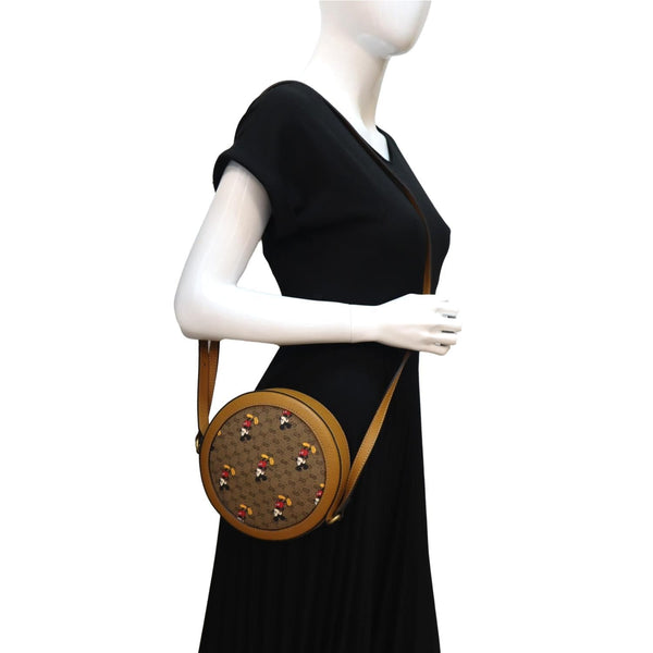 GUCCI x Disney Round Supreme Canvas Shoulder Bag Brown 603938