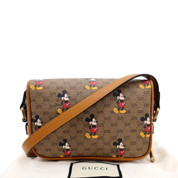 GUCCI x Disney Mickey Mouse GG Supreme Coated Canvas Crossbody Bag Brown 602536
