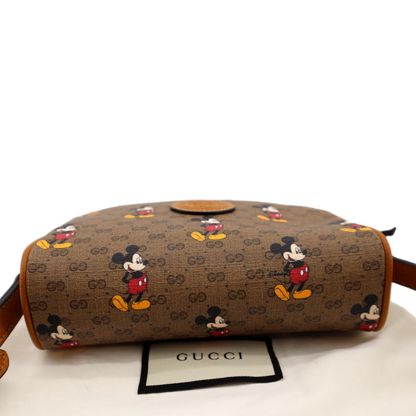 GUCCI x Disney Mickey Mouse GG Supreme Coated Canvas Crossbody Bag Brown 602536