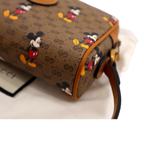 GUCCI x Disney Mickey Mouse GG Supreme Coated Canvas Crossbody Bag Brown 602536