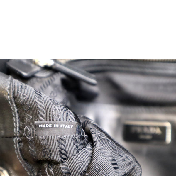 PRADA Milano Double Pocket Leather Backpack Bag Black