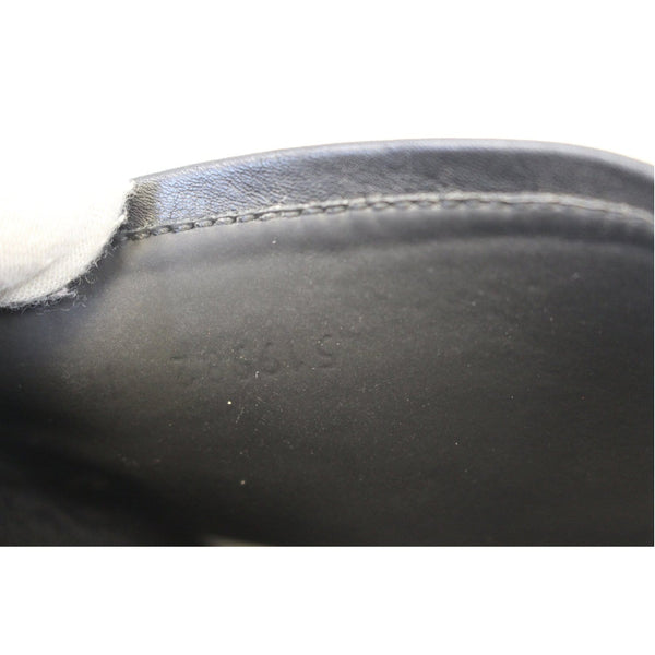 Gucci Black Supreme Canvas Slide Sandal - Last Call | corner seams