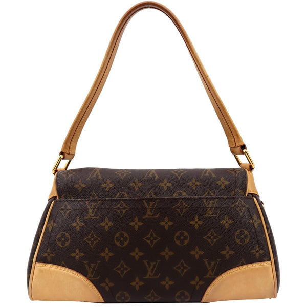 LOUIS VUITTON Beverly MM Monogram Canvas Satchel Bag Brown