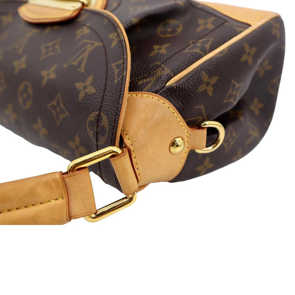 LOUIS VUITTON Beverly MM Monogram Canvas Satchel Bag Brown