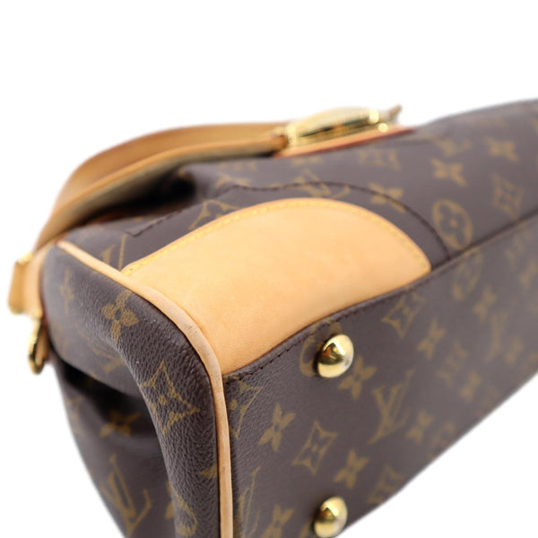 LOUIS VUITTON Beverly MM Monogram Canvas Satchel Bag Brown