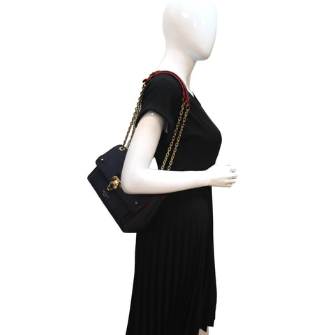 LOUIS VUITTON Vavin PM Monogram Empreinte Leather Shoulder Bag Blue