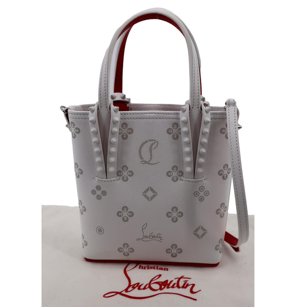 Christian Louboutin Cabata Mini Leather Tote Bag White - Back