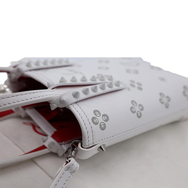 Christian Louboutin Cabata Mini Leather Tote Bag White - Top Left