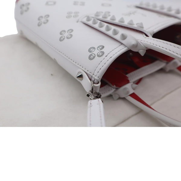 Christian Louboutin Cabata Mini Leather Tote Bag White - Top Right