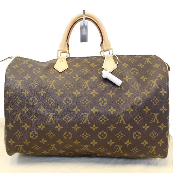 LOUIS VUITTON Speedy 40 Monogram Canvas Brown Satchel Bag