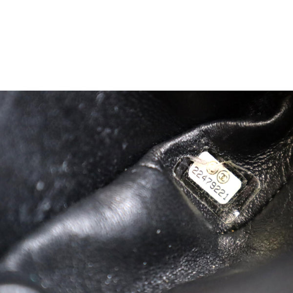 CHANEL Airlines Grommet Studded Leather Shoulder Bag Black