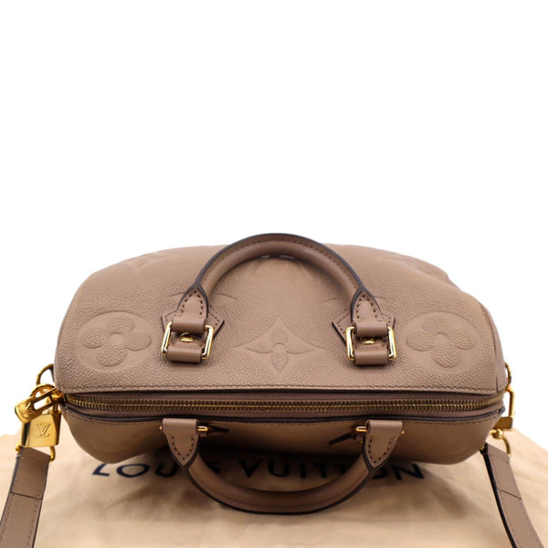 LOUIS VUITTON Speedy 25 Bandouliere Monogram Empreinte Shoulder Bag Tourterelle