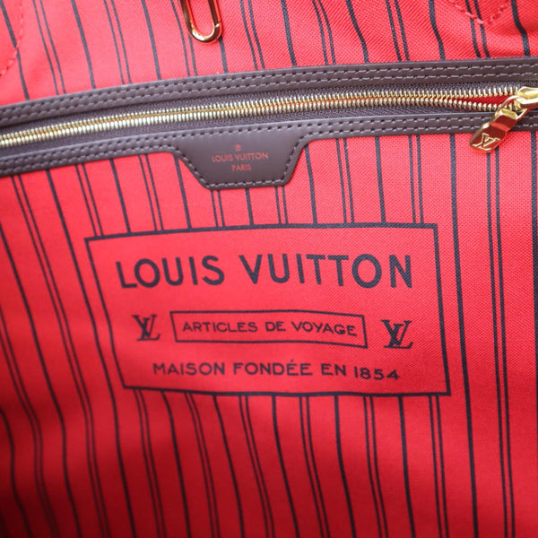 LOUIS VUITTON Neverfull GM Damier Ebene Tote Shoulder Bag Brown