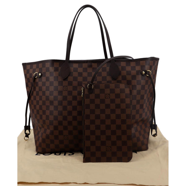 LOUIS VUITTON Neverfull GM Damier Ebene Tote Shoulder Bag Brown