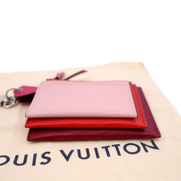 LOUIS VUITTON Epi Trio Leather Card Case Wallet Rose Ballerine