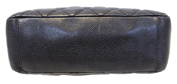 CHANEL Black Caviar Leather Petite Shopping Tote Bag