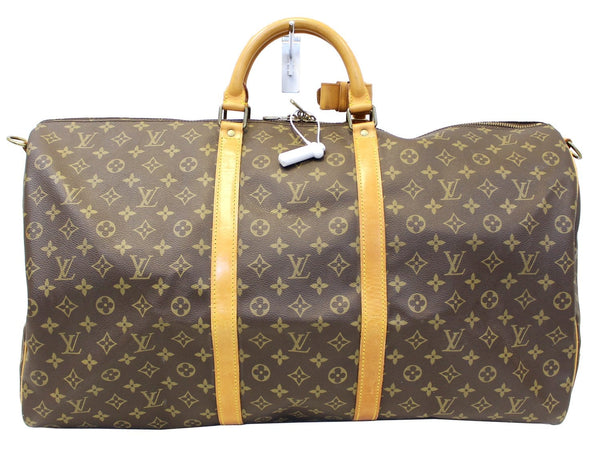 LOUIS VUITTON Monogram Canvas Brown Keepall 60 Bandouliere Travel Bag