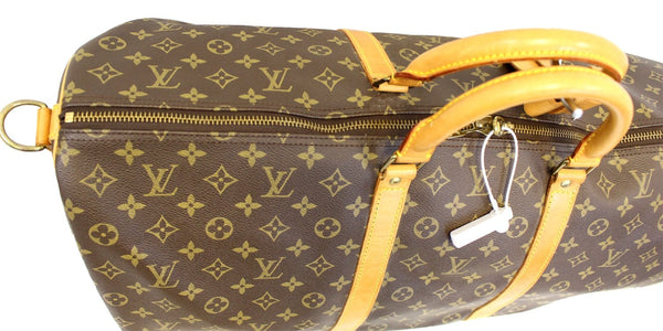 LOUIS VUITTON Monogram Canvas Brown Keepall 60 Bandouliere Travel Bag