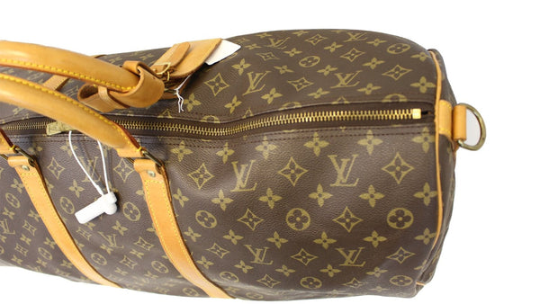 LOUIS VUITTON Monogram Canvas Brown Keepall 60 Bandouliere Travel Bag