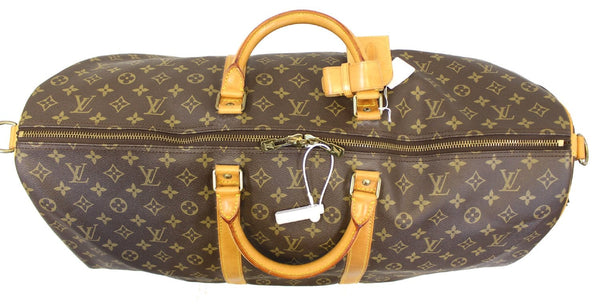 LOUIS VUITTON Monogram Canvas Brown Keepall 60 Bandouliere Travel Bag