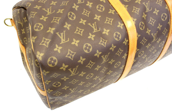LOUIS VUITTON Monogram Canvas Brown Keepall 60 Bandouliere Travel Bag