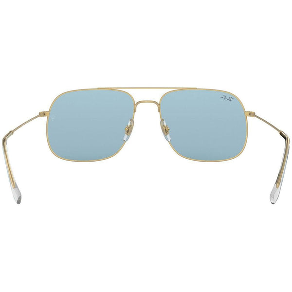 Ray-Ban Sunglasses RB3595 901380 56 Gold Frame Light Blue Classic Lens