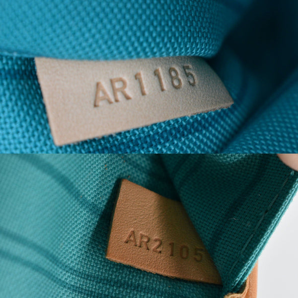 LOUIS VUITTON Limited Edition V Neverfull MM Monogram Canvas Tote Bag Turquoise