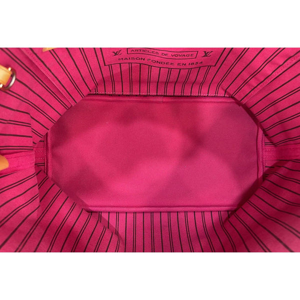 LOUIS VUITTON Neverfull MM Monogram Canvas Tote Shoulder Bag Fuchsia