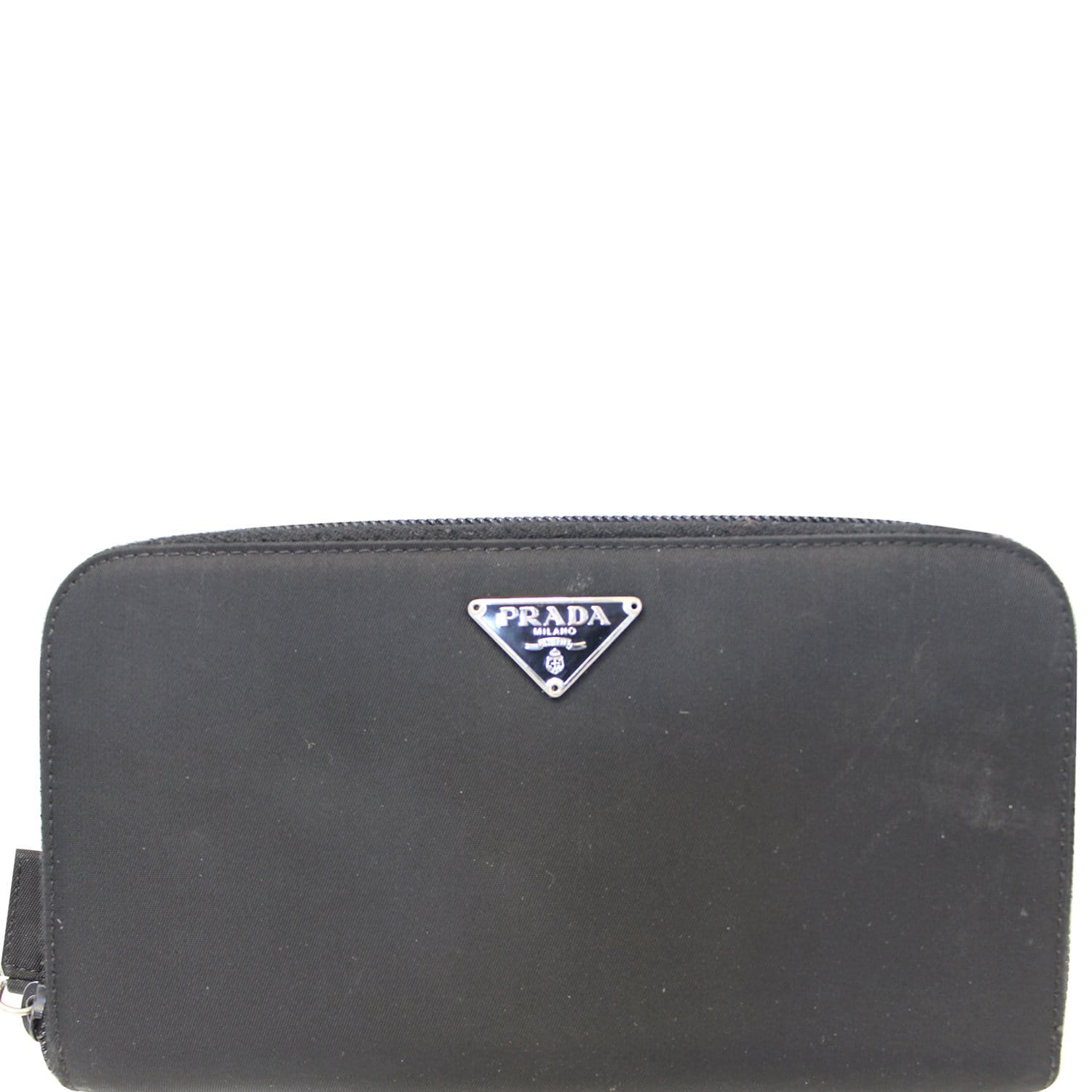 PRADA Black Nylon Zip Around Wallet