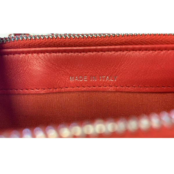 CHANEL Chevron Studded with Chain Lambskin Leather Shoulder Crossbody Bag Red