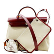 HERMES Herbag Zip Retourne 31 Toile Canvas Shoulder Bag White