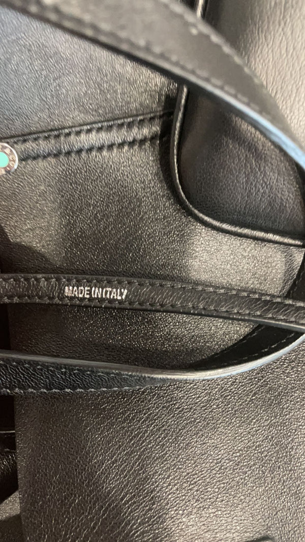 TIFFANY & CO Leather Tote Bag Black