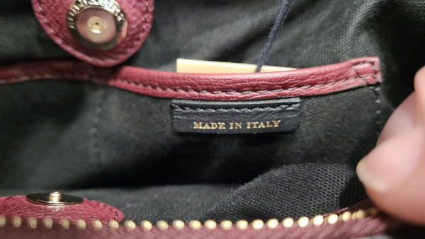 BURBERRY Banner Medium Leather Tote Shoulder Bag Red