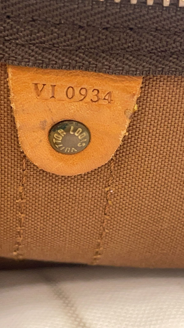 LOUIS VUITTON Keepall 60 Monogram Canvas Travel Bag Brown