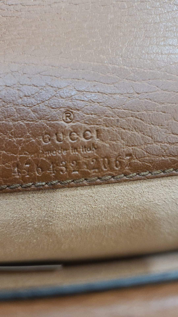 GUCCI Dionysus Super Mini GG Jacquard Denim Chain Shoulder Bag Dark Blue 476432