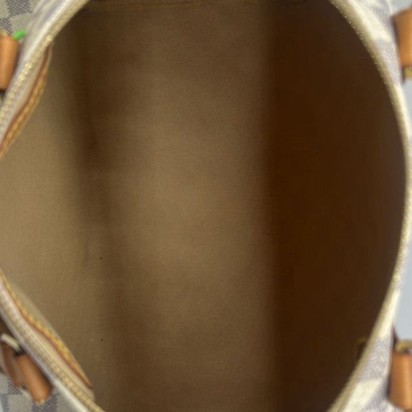 LOUIS VUITTON Speedy 30 Damier Azur Satchel Bag White