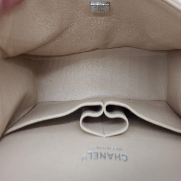 CHANEL Classic Double Flap Medium Leather Shoulder Bag Camel Beige