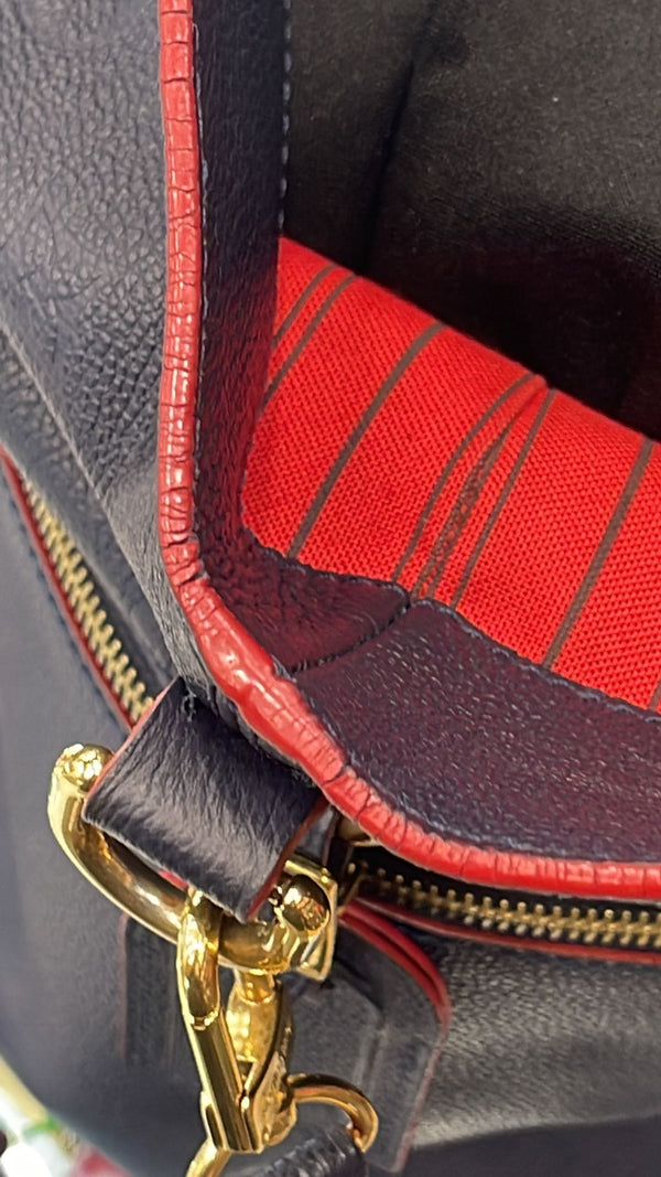 LOUIS VUITTON Melie Empreinte Leather Hobo Shoulder Bag Marine Rouge