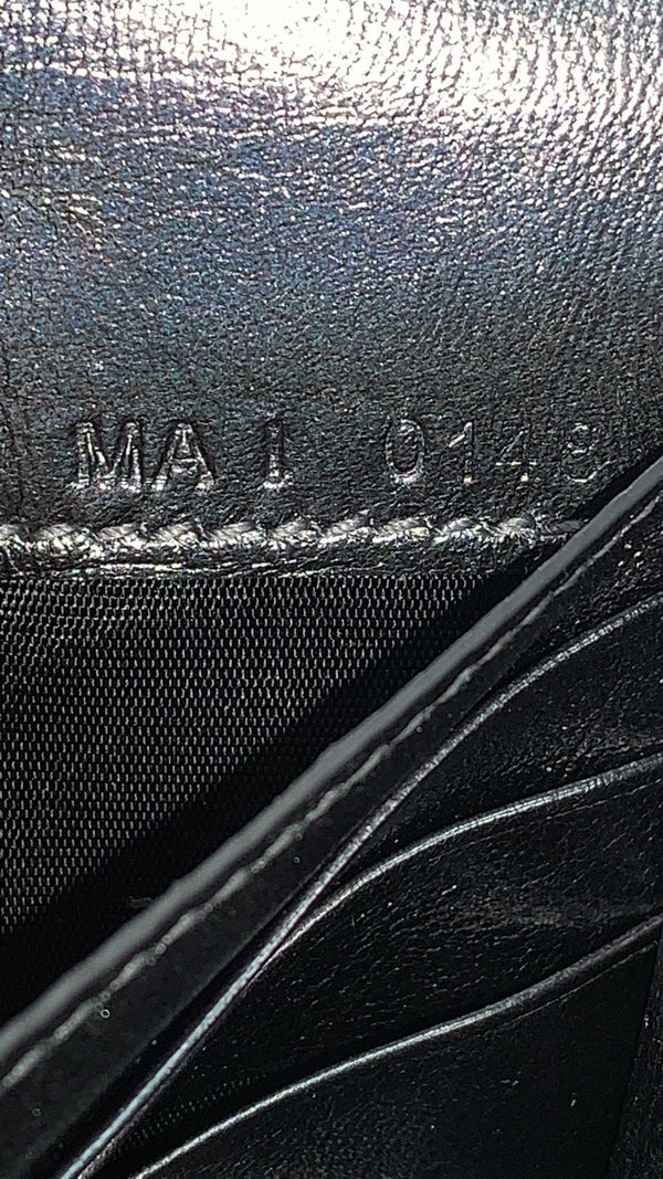 GIVENCHY Logo Embossed Leather Chain Wallet Shoulder Bag Black