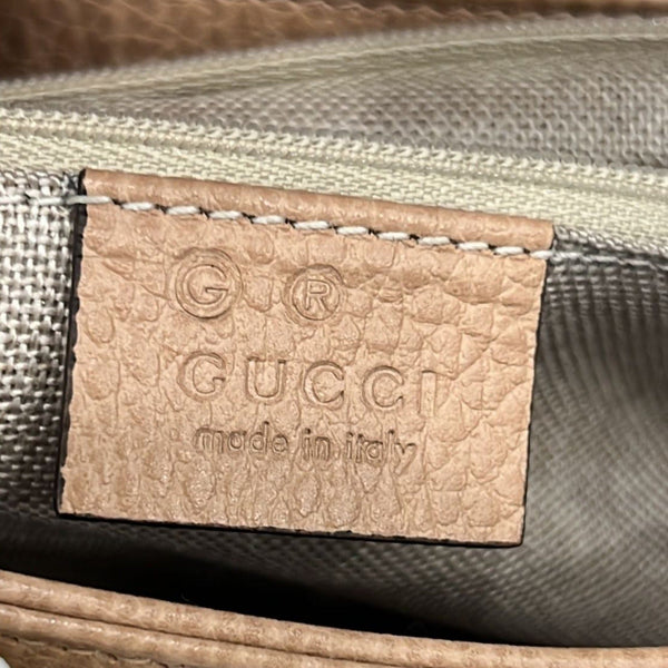 GUCCI GG Interlocking Leather Chain Shoulder Bag Brown 510302